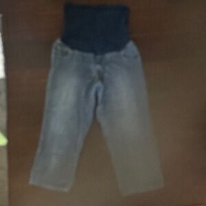 Indigo Blue Women's Maternity Cropped Jeans